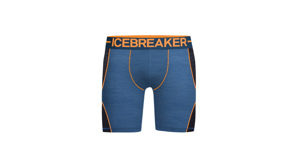 Icebreaker Anatomica Zone Long Boxers, Sea Blue Hthr/Koi, M, 104114401M