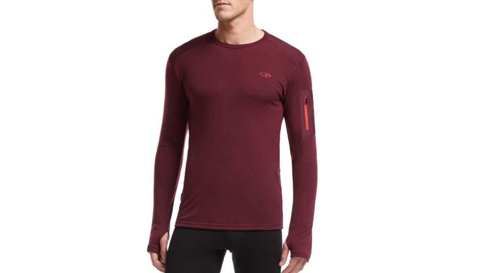 Icebreaker Apex Long Sleeve Crew - Men's-Redwood/Clay-Small