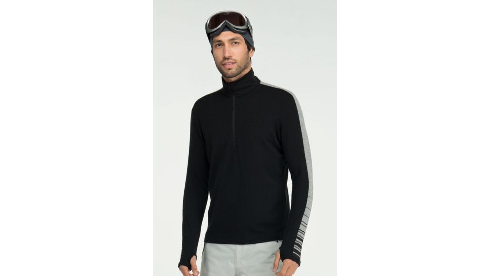Icebreaker Apex Long Sleeve Half Zip Clearance - Men's-Black/Metro-Small
