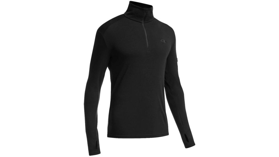 Icebreaker Apex Long Sleeve Half Zip - Mens-Black-Large