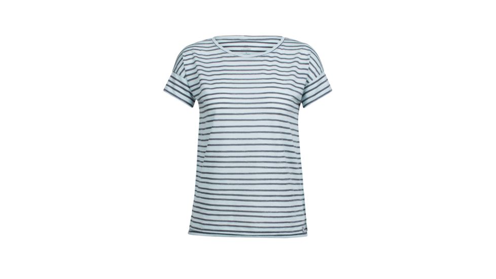 Icebreaker Aria Short Sleeve Scoop Pulled Lines, Dew/Monsoon, XL, 104092401XL