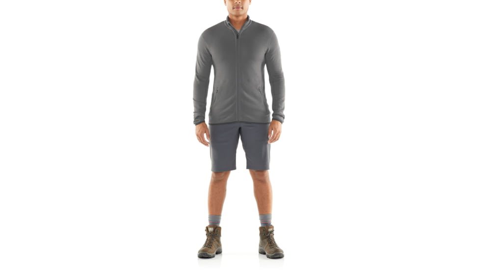 Icebreaker Awithay Long Sleeve Zip - Mens, TIMBERWOLF/Monsoon, Large, 104693001L