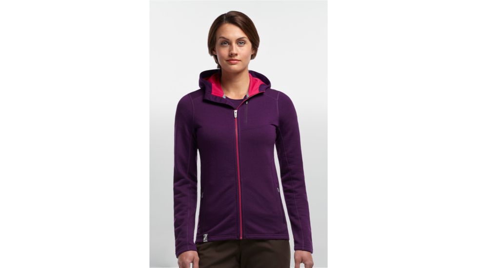 Icebreaker Cascade Plus Long Sleeve Hood Jacket - Women's-Vino/Garnet-Large