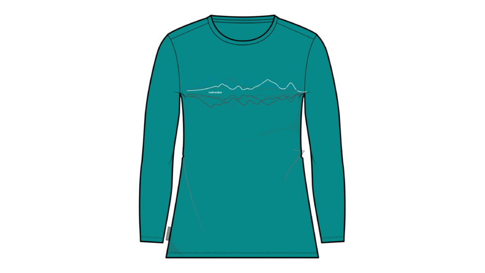 Icebreaker Central Classic Long Sleeve Icebreaker T-Shirt - Women's, Flux Green, Extra Large, IB0A56QT861XL