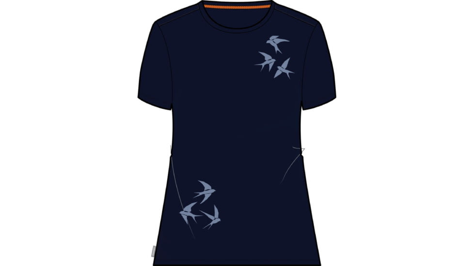 Icebreaker Central Classic Long Sleeve Swarming Shapes T-Shirt - Women's, Midnight Navy, Large, IB0A56U1401L