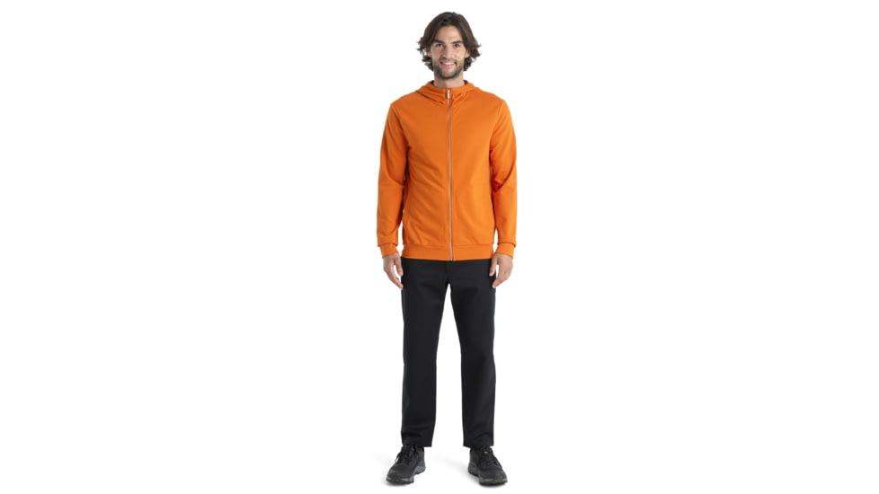 Icebreaker Central Classic Long Sleeve Zip Hoodie - Mens, Earth, Small, IB0A56O7865S