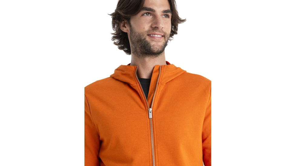 Icebreaker Central Classic Long Sleeve Zip Hoodie - Mens, Earth, Small, IB0A56O7865S