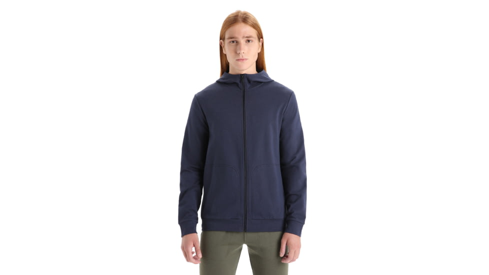 Icebreaker Central Classic Long Sleeve Zip Hoodie - Mens, Midnight Navy, Extra Large, IB0A56O7401XL