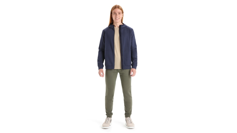 Icebreaker Central Classic Long Sleeve Zip Hoodie - Mens, Midnight Navy, Extra Large, IB0A56O7401XL