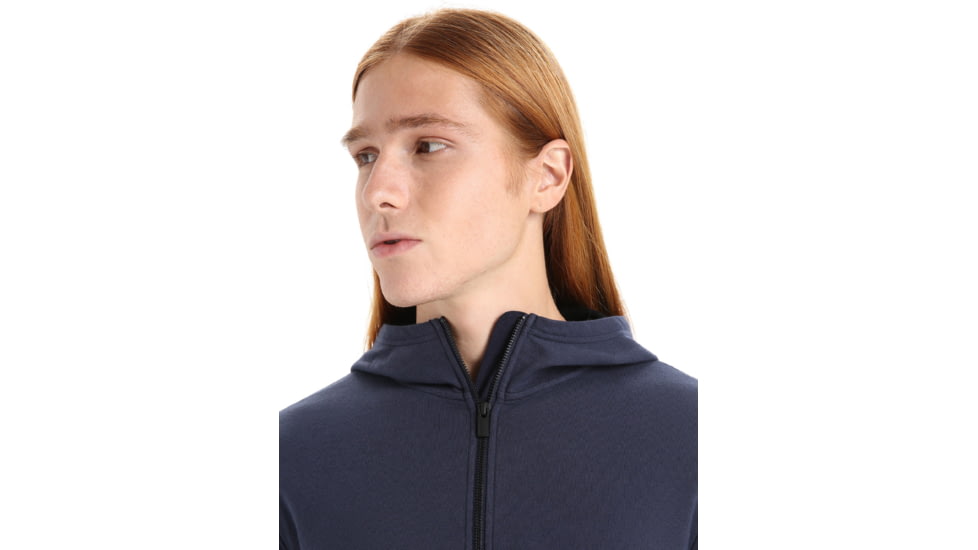 Icebreaker Central Classic Long Sleeve Zip Hoodie - Mens, Midnight Navy, Extra Large, IB0A56O7401XL