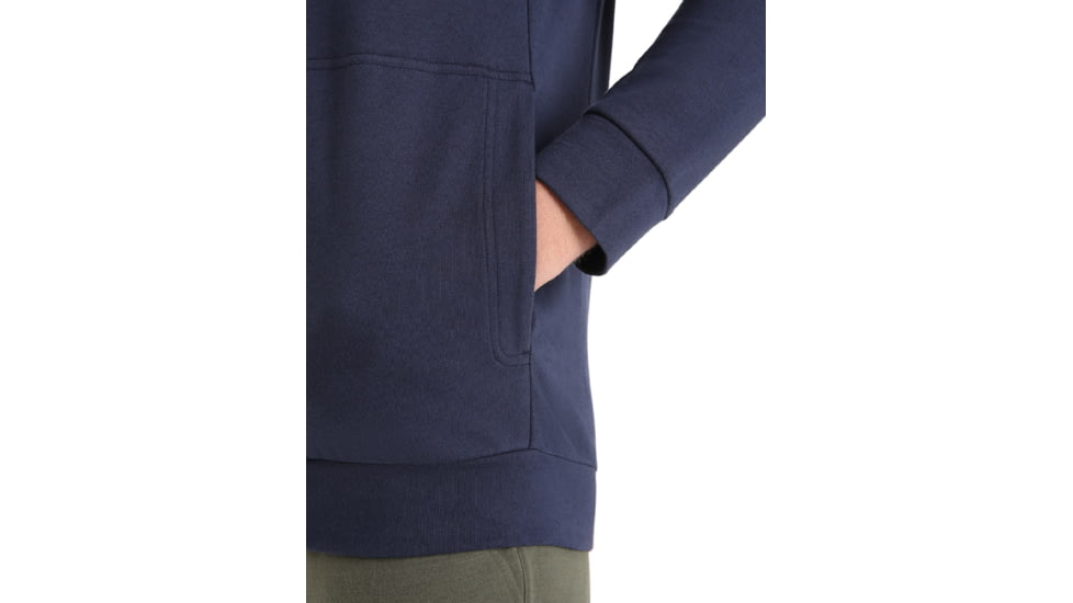 Icebreaker Central Classic Long Sleeve Zip Hoodie - Mens, Midnight Navy, Extra Large, IB0A56O7401XL