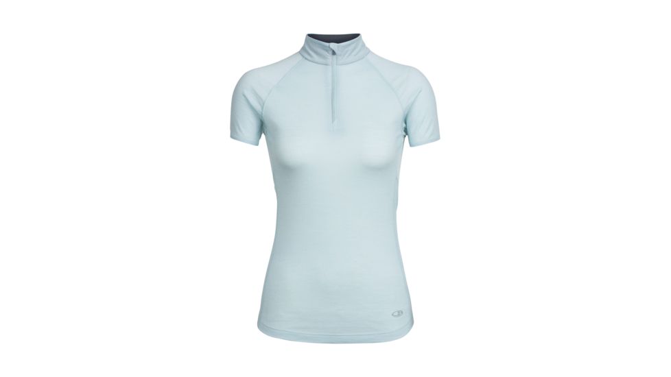 Icebreaker Comet Lite Short Sleeve Half Zip, Dew/Monsoon, L, 103635401L