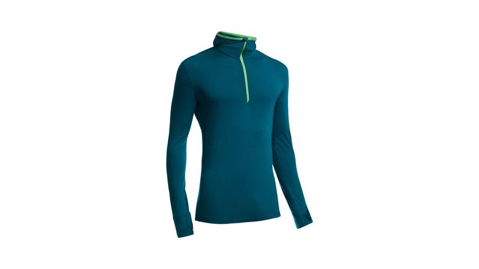 Icebreaker Compass Long Sleeve Half Zip Hood - Men's-Night/Balsam-XX-Large