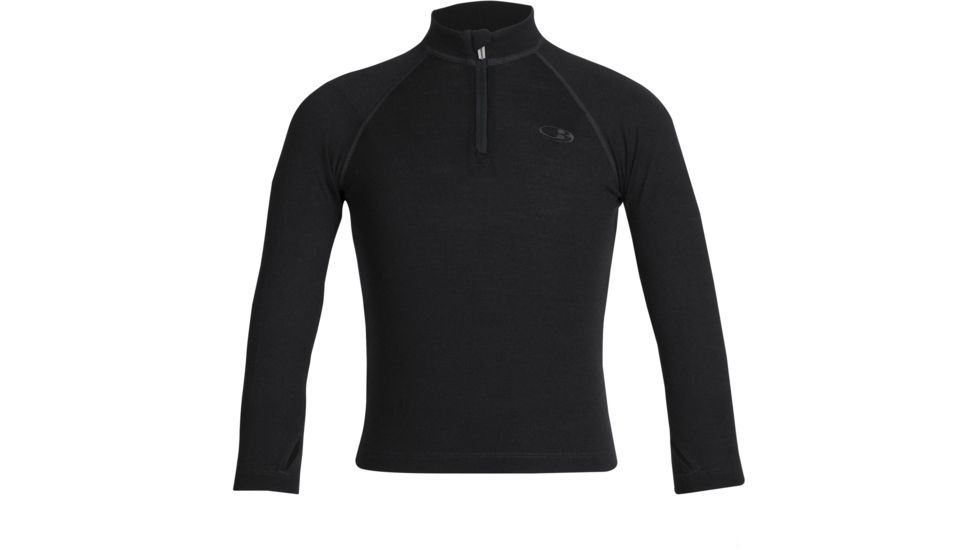 Icebreaker Compass Long Sleeve Half Zip - Kids'-Black-10