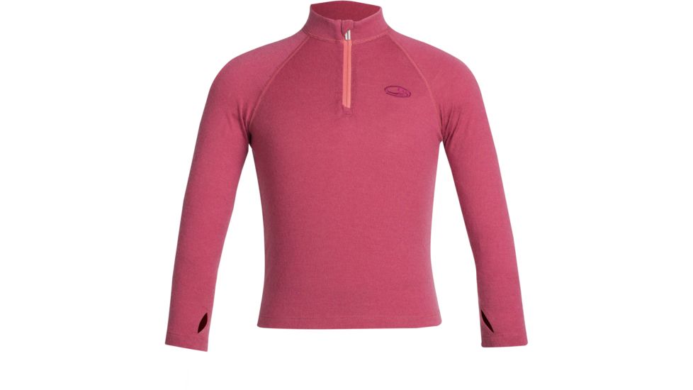 Icebreaker Compass Long Sleeve Half Zip - Kids'-Wild Rose-6