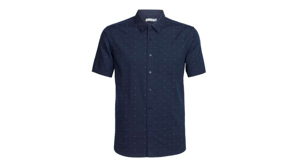 Icebreaker Compass Short Sleeve Shirt, Midnight Navy, M, 103611402M