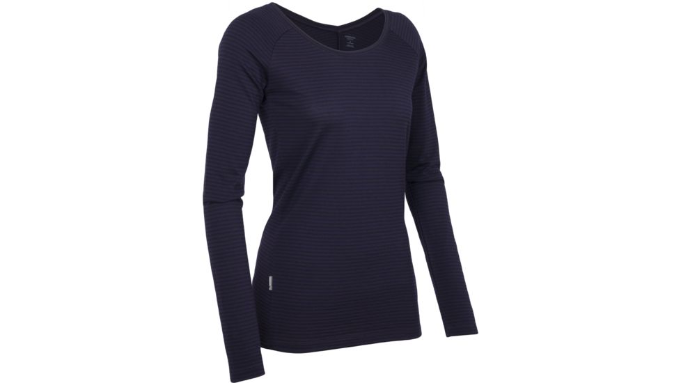 Icebreaker Crush Long Sleeve Scoop Top - Women's-Stripe Lotus Overdye-Small