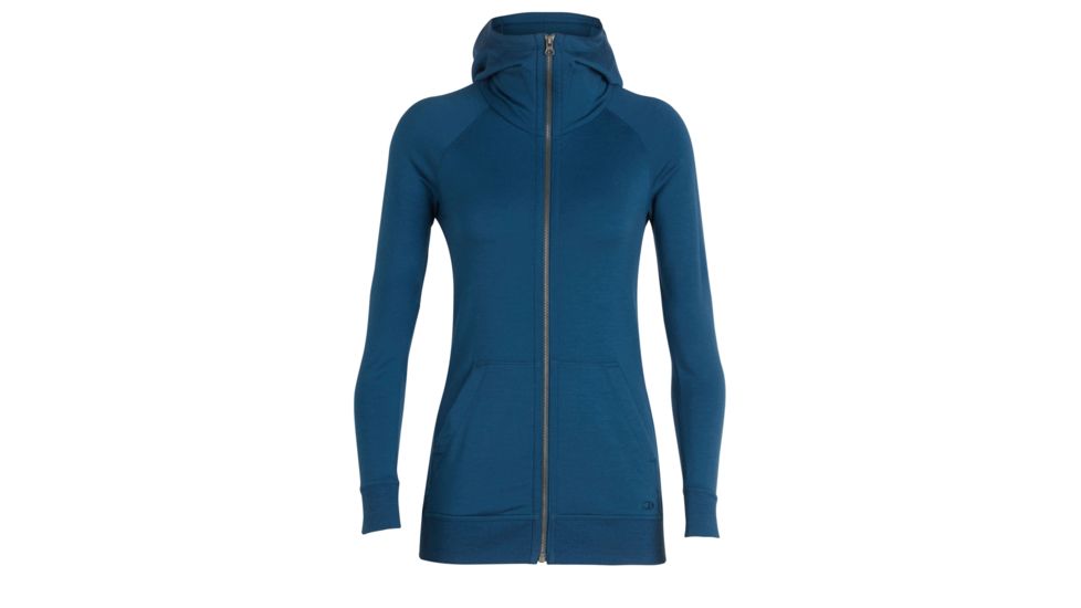 Icebreaker Crush Long Sleeve Zip Hood - Women's, Prussian Blue, Small, 104093402S