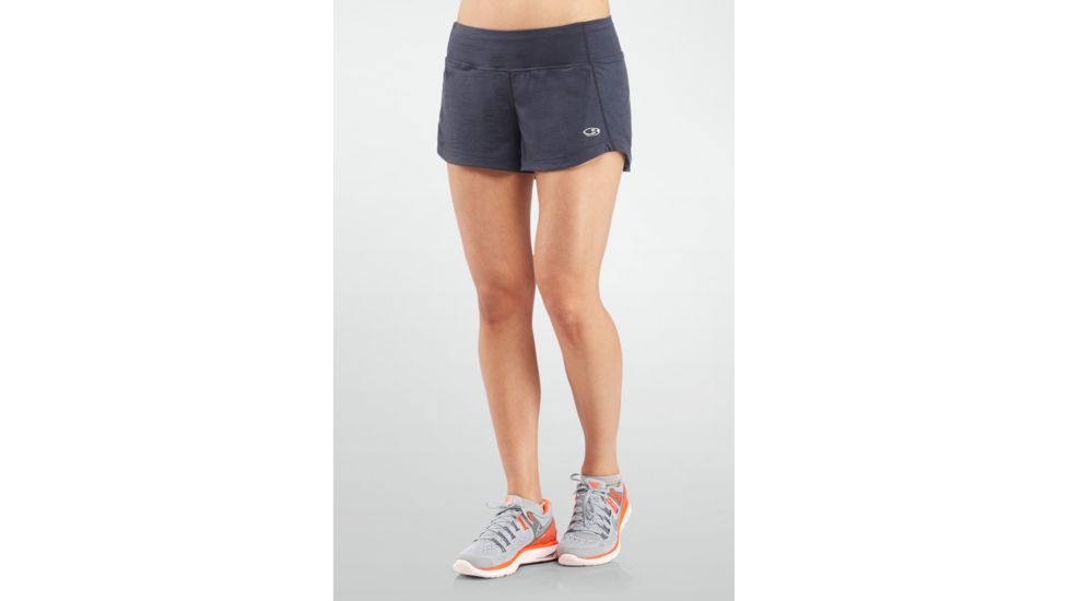 Icebreaker Dart Shorts - Womens-Panther/Ambrosia Stitch-Large