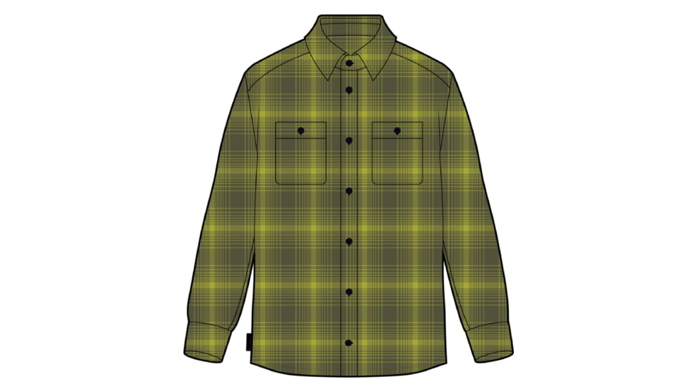 Icebreaker Dawnder Long Sleeve Flannel Shirt Plaid - Men's, Loden/Bio Lime, Extra Large, IB0A59HC891XL