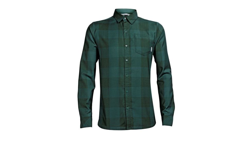 Icebreaker Departure II Long Sleeve Shirt - Men's -Plaid Coriander Heather/Canoe-Large