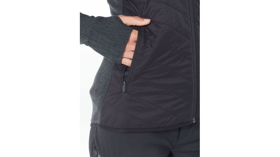 Icebreaker Descender Hybrid Jacket, Black/Jet Hthr, Extra Small, 104282-001-XS