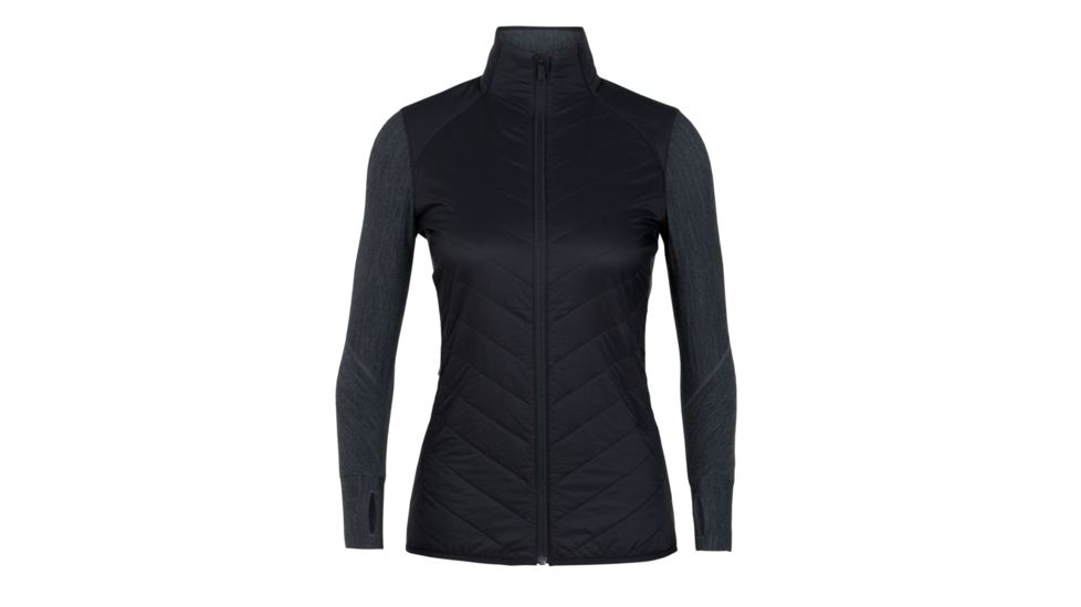 Icebreaker Descender Hybrid Jacket - Womens, Black/Jet Heather, Large, 104282-001-L