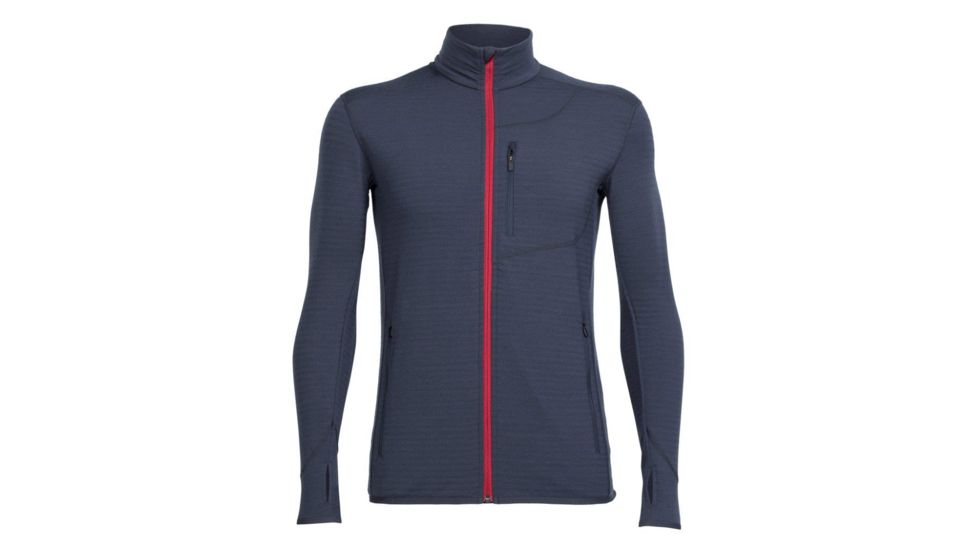 Icebreaker Descender Long Sleeve Zip Shirt - Men's-Stealth/Oxblood-Small