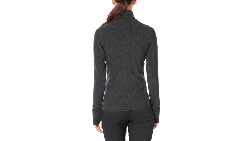 Icebreaker Descender Long Sleeve Zip - Womens, Jet HTHR, Small, 103900002S