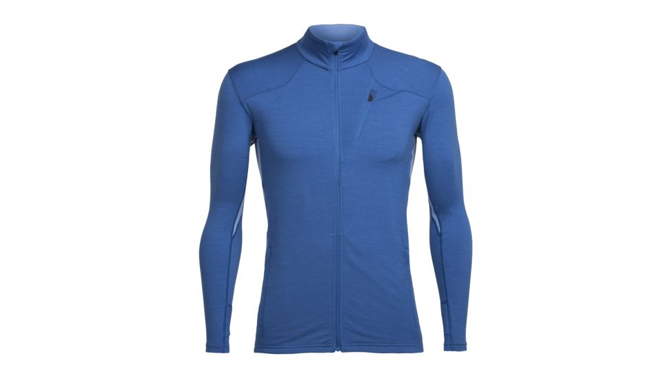 Icebreaker Fluid Zone Long Sleeve Zip, Men's, Sea Blue/Sea Blue, Large 104117402L