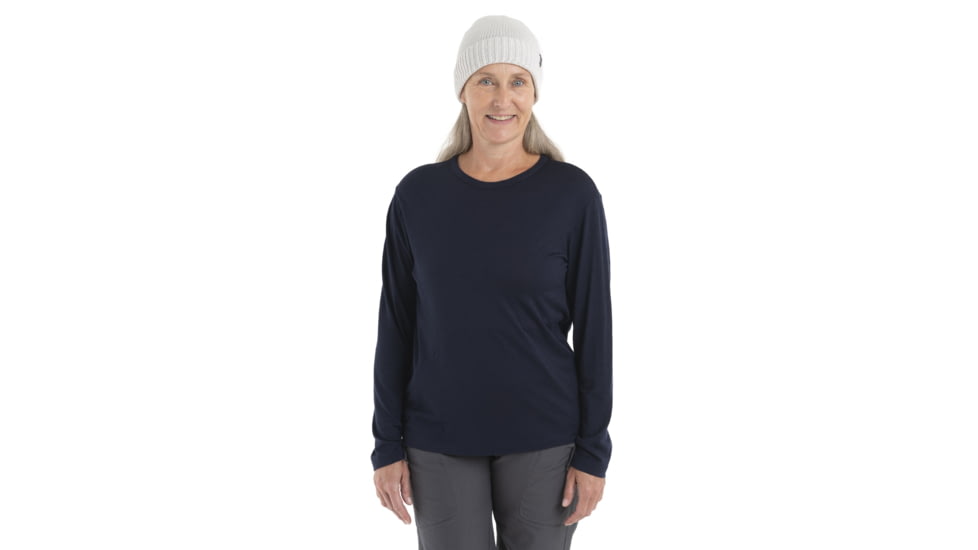 Icebreaker Granary Long Sleeve T-Shirt - Womens, Midnight Navy, Extra Small, IB0A56D4401XS