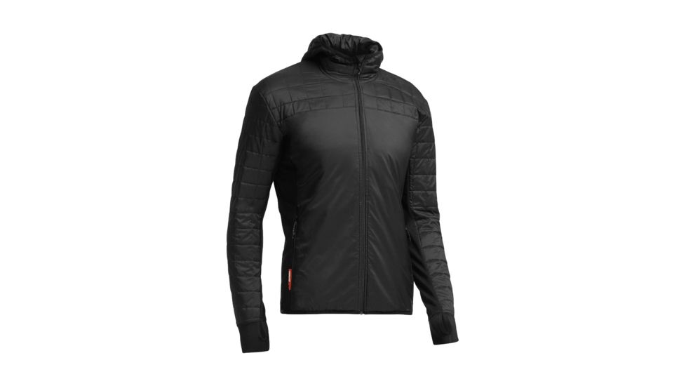 Icebreaker Helix Long Sleeve Zip Hood - Mens-Black-Medium