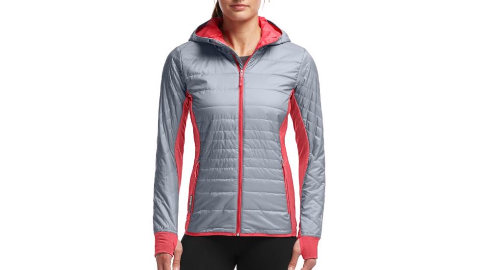 Helix Long Sleeve Zip Hood - Womens-Mineral/Grapefruit/Cameo-Medium