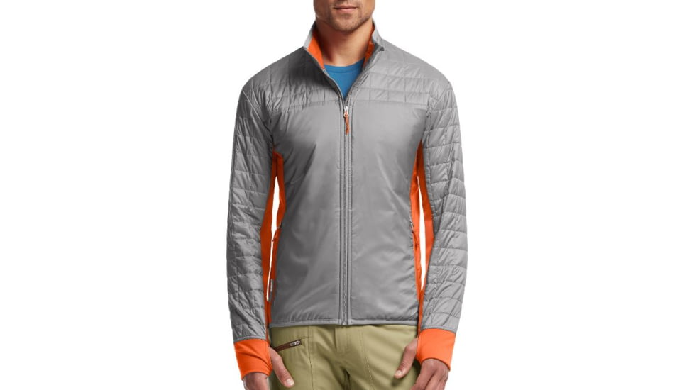Helix Long Sleeve Zip Jacket - Mens-Fossil/Spark-Small