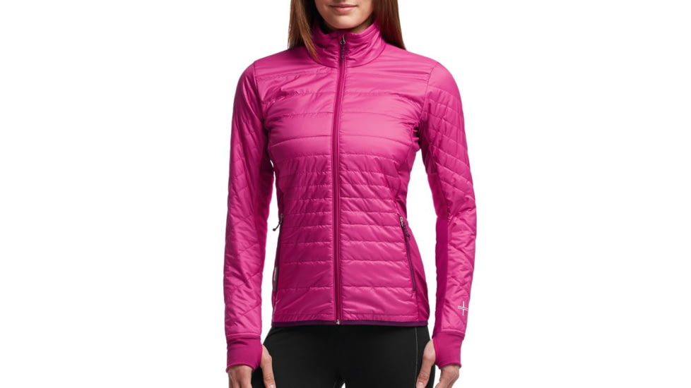 Helix Long Sleeve Zip Jacket - Womens-Raspberry/Maroon-Large