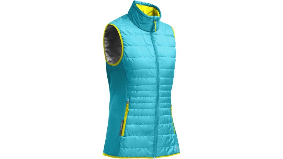 Icebreaker Helix Vest - Women's-Glacier/Chartreuse-Small