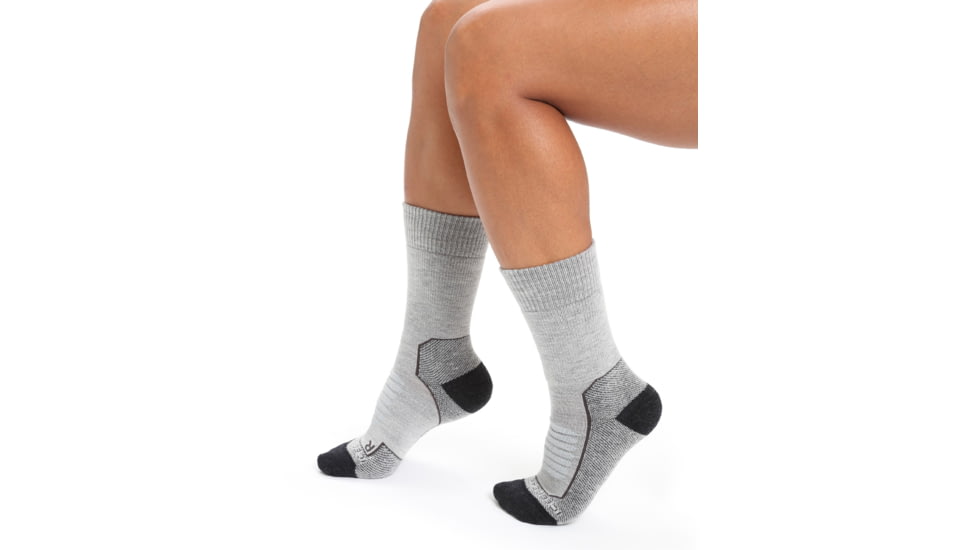 Icebreaker Hike+ Heavy Crew Socks - Womens, Blizzard Heather, Medium, IB105100017M