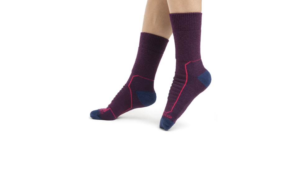 Icebreaker Hike+ Heavy Crew Socks - Womens, Nightshade/Elpink/Rylnav, Small, IB105100969S