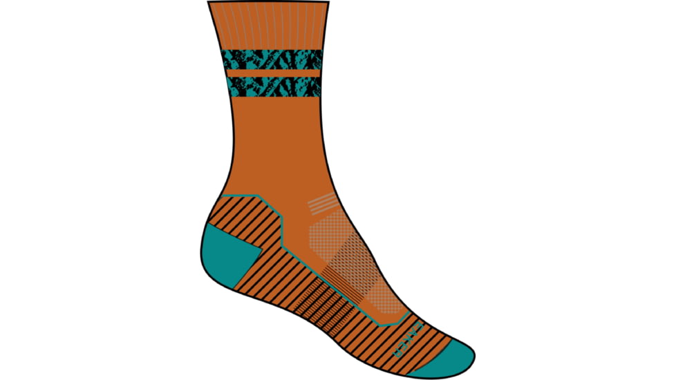 Icebreaker Hike+ Light Crew Natural Summit Socks - Women's, Earth/Flux Green/Black, Medium, IB0A56GO978M