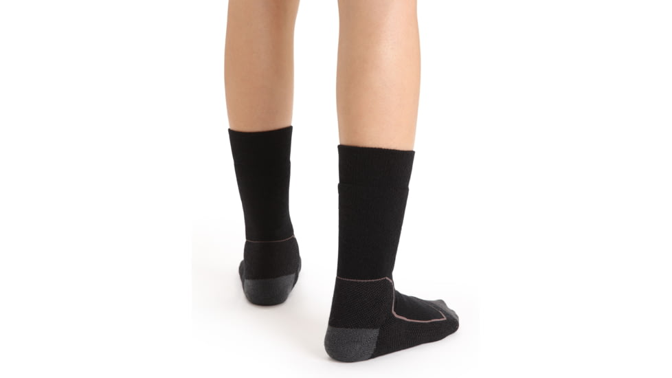 Icebreaker Hike+ Light Medium Crew Socks - Womens, Black/Monsoon/Mink, Small, IB105097272S