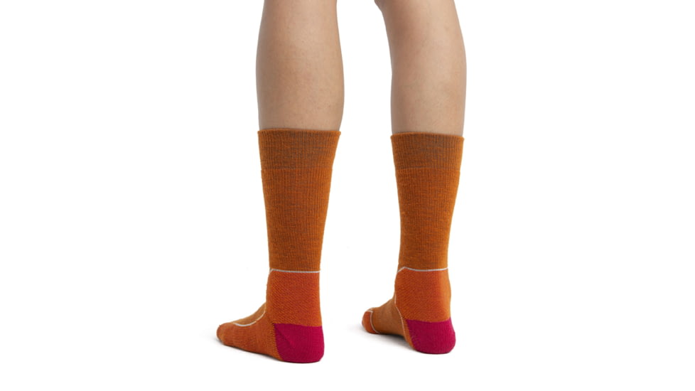 Icebreaker Hike+ Light Medium Crew Socks - Womens, Earth/Electron Pink/Snow, Small, IB105097970S