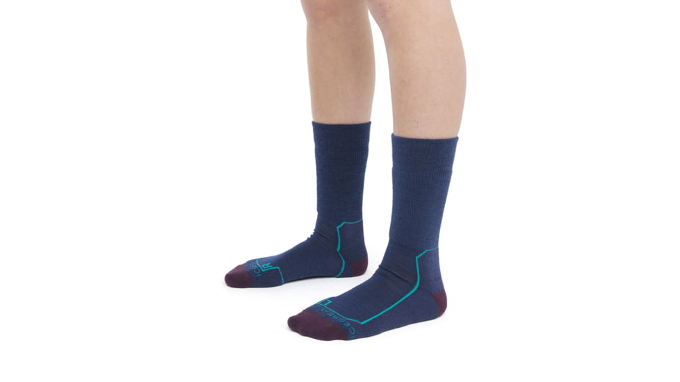 Icebreaker Hike+ Light Medium Crew Socks - Womens, Rylnavy/Nghtshad/Flxgreen, Medium, IB105097971M