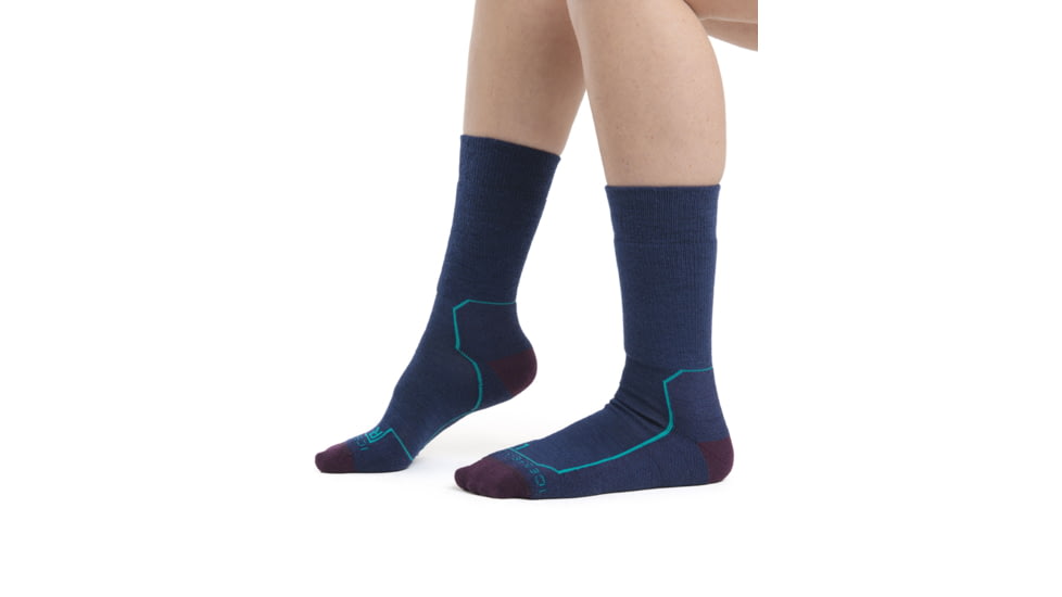 Icebreaker Hike+ Light Medium Crew Socks - Women's, Rylnavy/Nghtshad/Flxgreen, Medium, IB105097971M