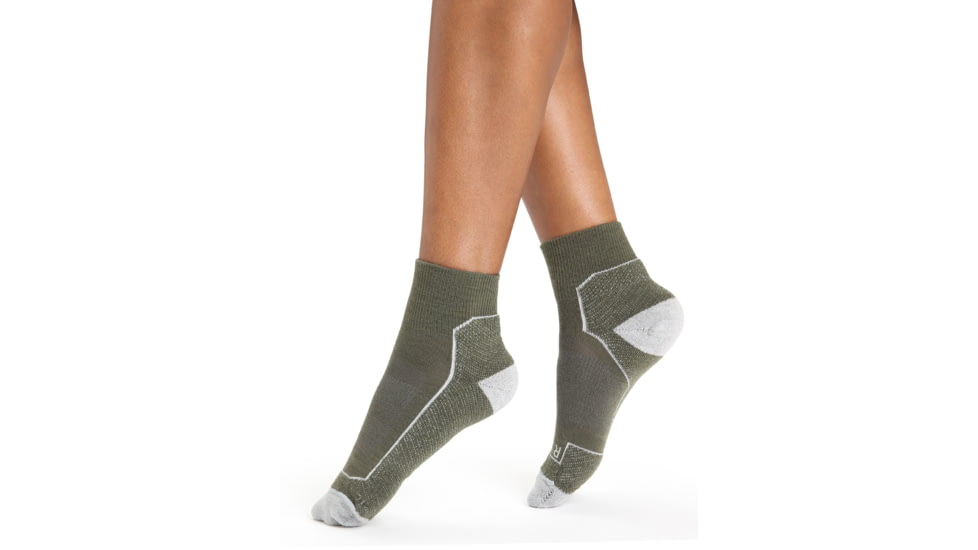 Icebreaker Hike+ Light Mini Socks - Women's, Loden/Blizzard Heather/Snow, Medium, IB105098371M