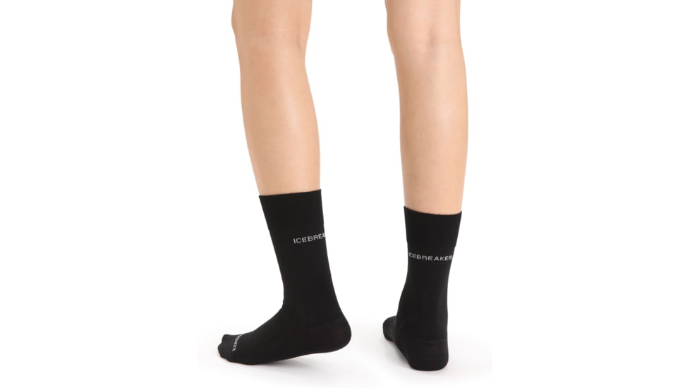 Icebreaker Hike Liner Crew Socks - Womens, Black, Small, IB103954001S