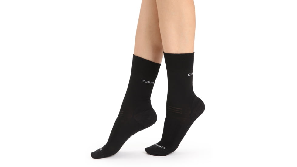 Icebreaker Hike Liner Crew Socks - Women's, Black, Small, IB103954001S