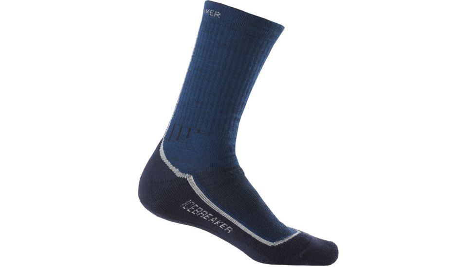 Icebreaker Hike Lite Crew Sock Clearance - Men's-Largo/Silver/Admiral-Large