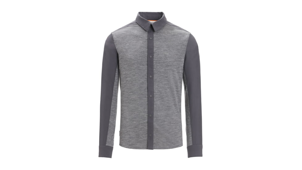 Icebreaker Hike Long Sleeve Top - Mens, Monsoon/Gritstone Heather/Cb, Large, IB0A56OJ789L
