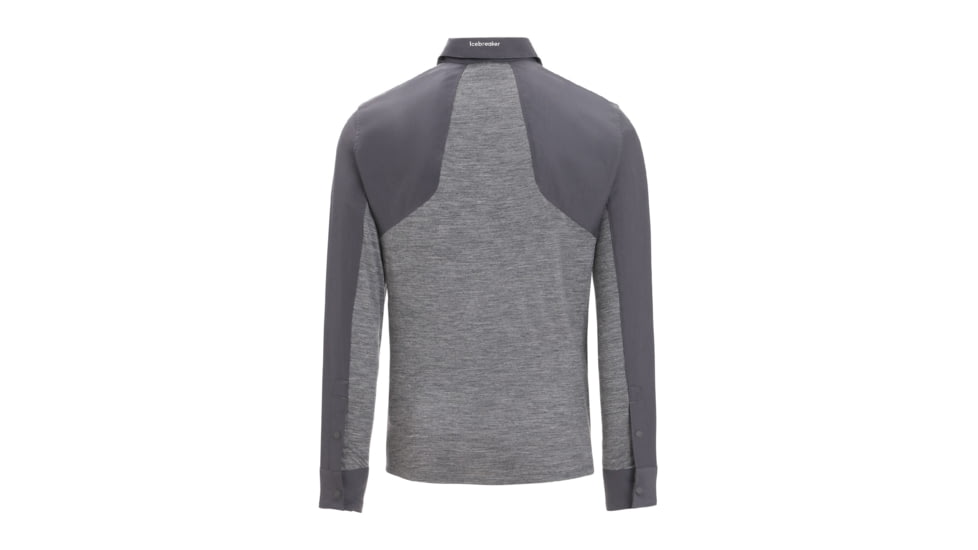 Icebreaker Hike Long Sleeve Top - Mens, Monsoon/Gritstone Heather/Cb, Large, IB0A56OJ789L