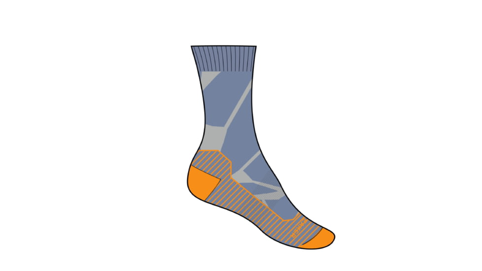 Icebreaker Hike+ Medium Crew Fractured Landscapes Socks - Women's, Ether/Kyanite/Solar, Small, IB0A56GN972S